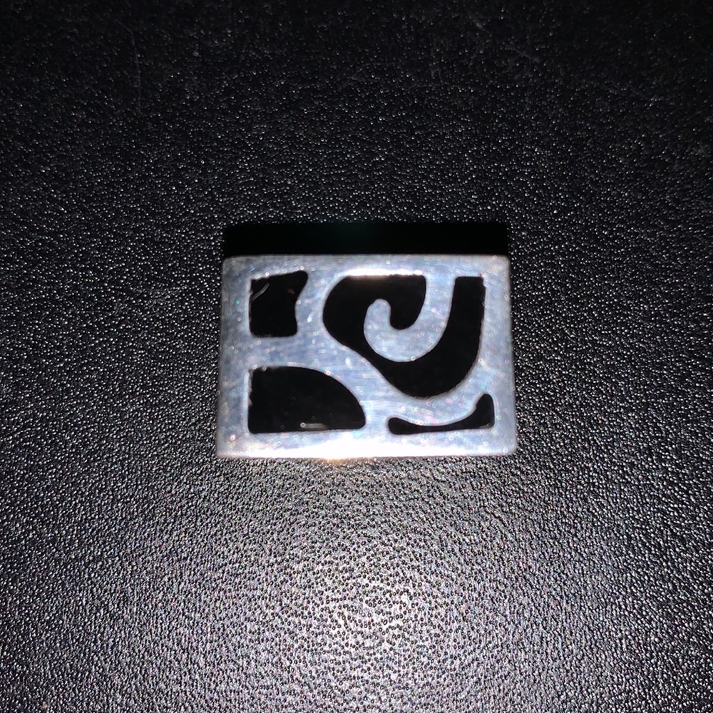 Silver & onyx custom ring